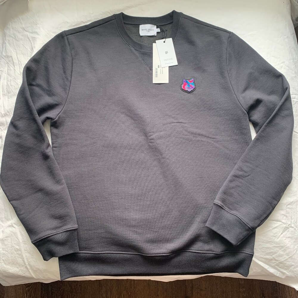 Maison Kitsune PIXEL FOX HEAD PATCH REGULAR CREW SWEAT